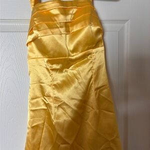 Yellow Satin Mini Dress
